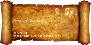 Kozma Szovát névjegykártya